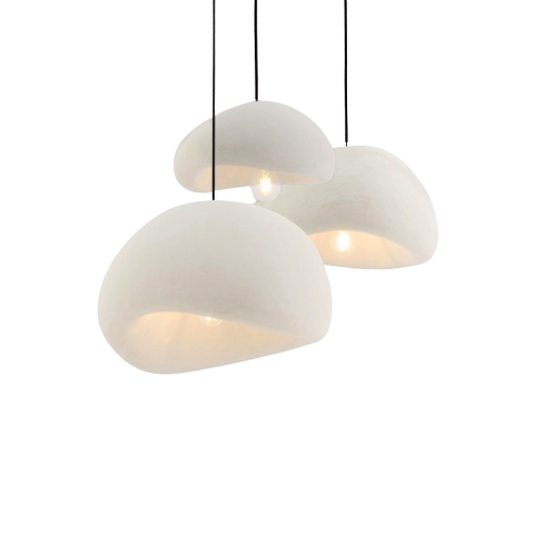 Beton 3’lü Sarkıt Avize Beyaz