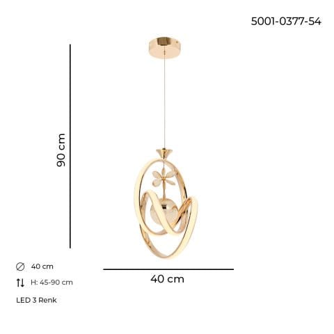 Vega Tekli Sarkıt Avize Gold