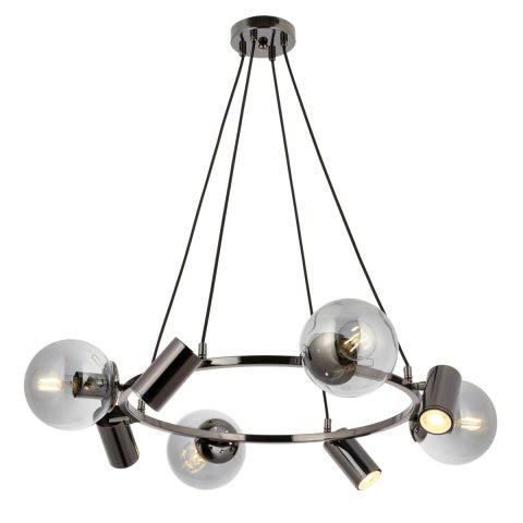 Zer 8'li Çemberli Cam Avize Platin – Salon