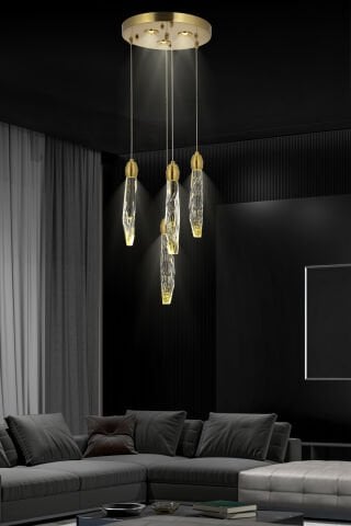 Tortum 4lü Tepsili Lak Avize Eskitme