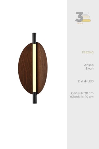 Wood Küçük Aplik Siyah