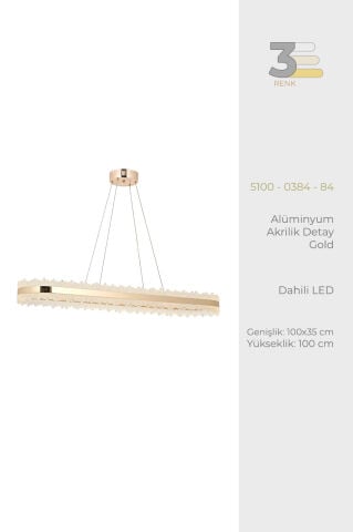 Ares Yemek Masası Avize Gold