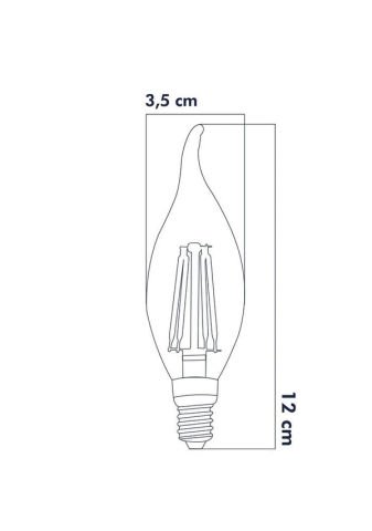 Rustik Led Ampul  E14  Kıvrık Uç 6W 3000K Gün Işığı