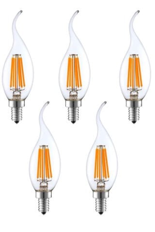 Rustik Led Ampul  E14  Kıvrık Uç 6W 3000K Gün Işığı 5li