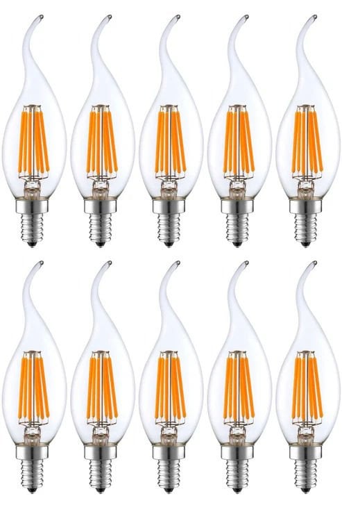 Rustik Led Ampul  E14  Kıvrık Uç 6W 3000K Gün Işığı 10lu