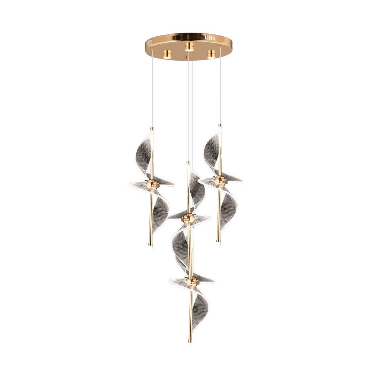 NS-44 Yuvarlak Gold Ledli Avize