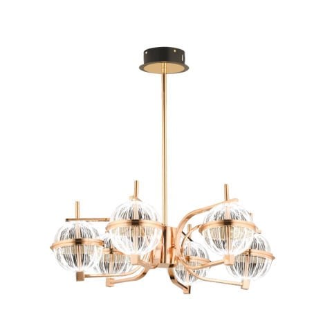 NS-09 Yuvarlak Gold Ledli Avize