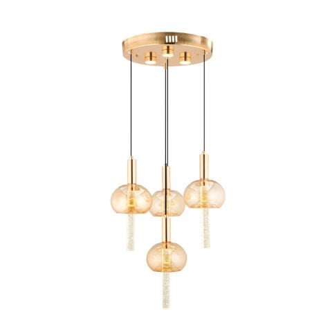 NS-10 3+1 Gold Ledli Avize