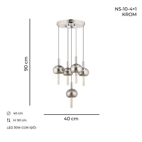 NS-10 4+1 Krom Ledli Avize