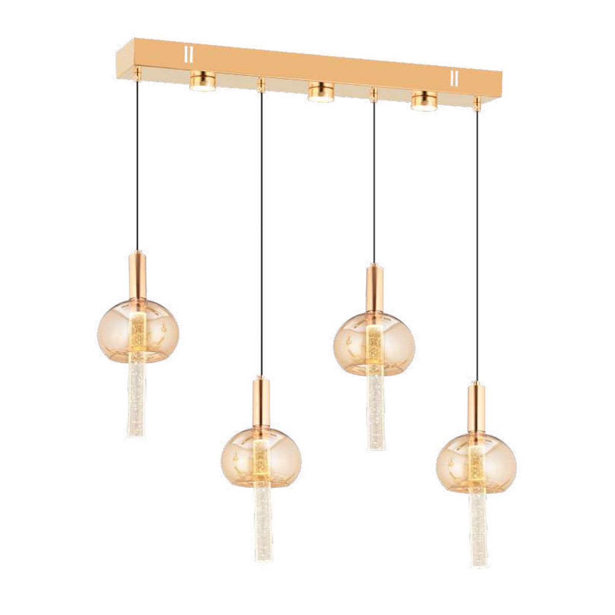 NS-10-4 Yemek Masası Gold Ledli Avize