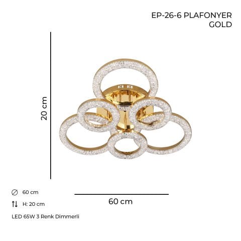 EP-26-6 Plafonyer Avize Gold