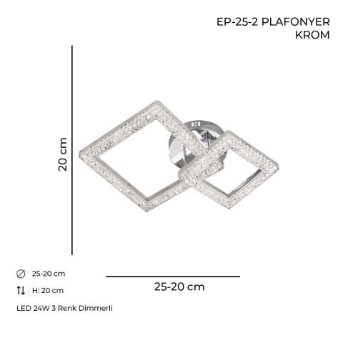 EP-25-2 Plafonyer Avize Krom