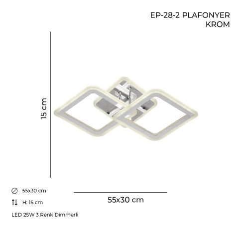 EP-28-2 Plafonyer Avize Krom