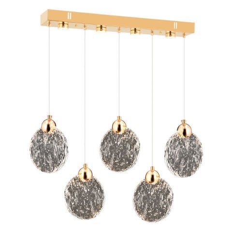 NS-15-5 Yemek Masası Gold Ledli Avize