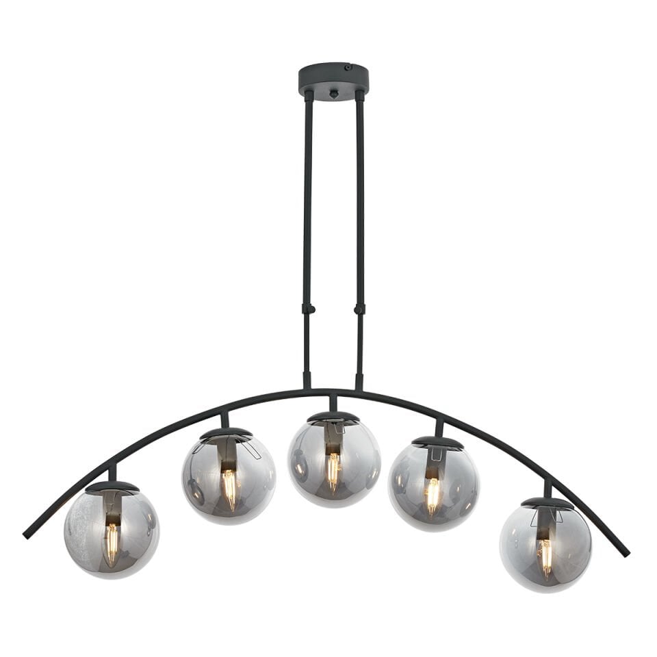 Özen Sıralı 5 li Sarkıt Avize Antrasit