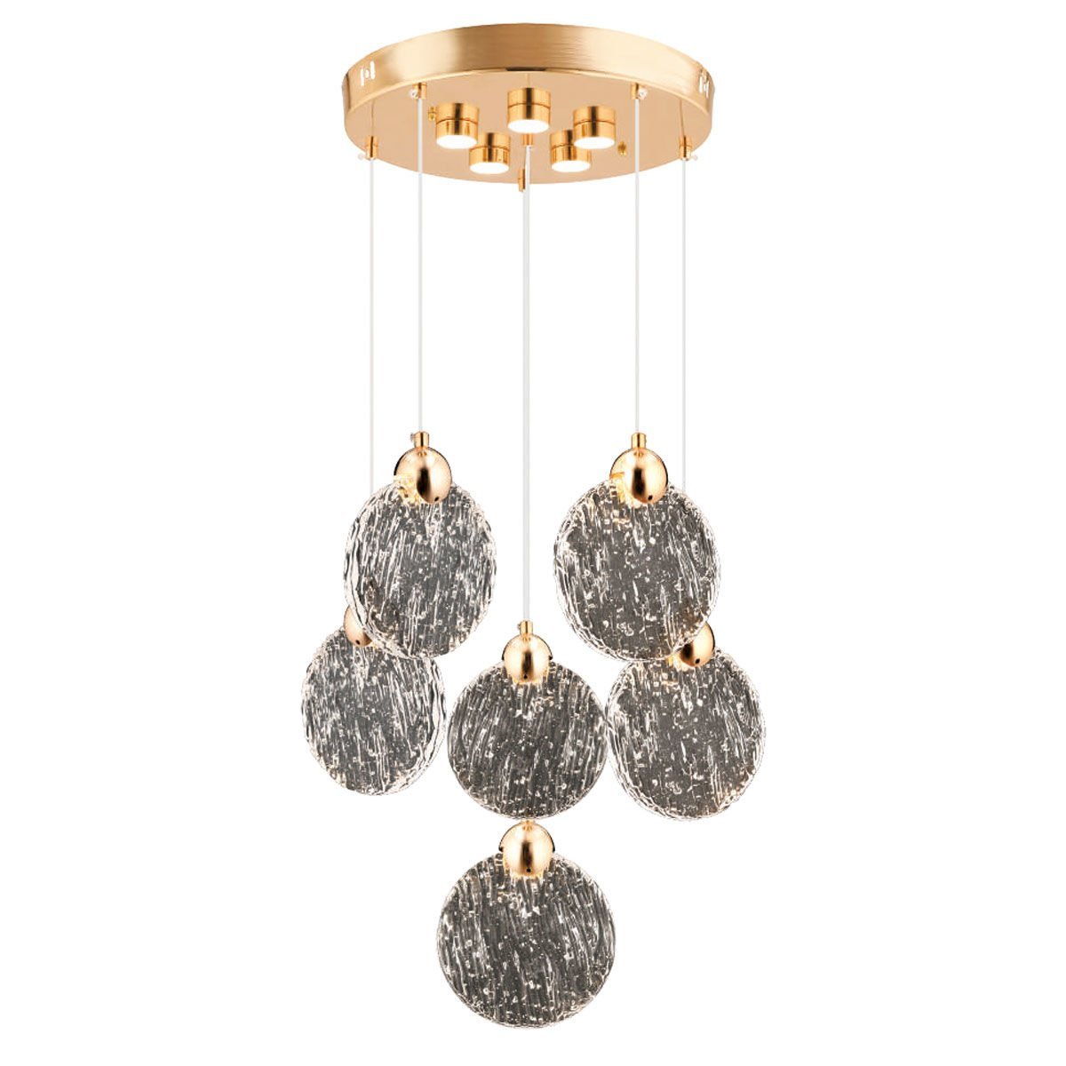 NS-15-5+1 Gold Ledli Avize