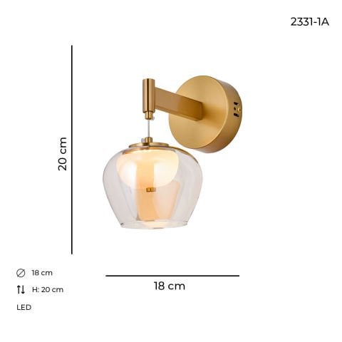 Şakayık Ledli Aplik Eskitme