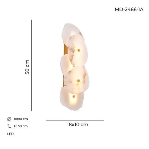 Stone Ledli Mermer Aplik Eskitme