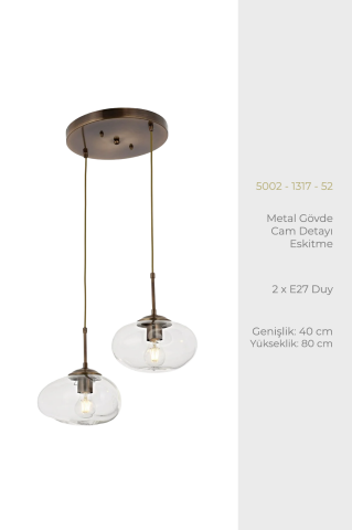 Bulut 2li Tepsili Avize Eskitme