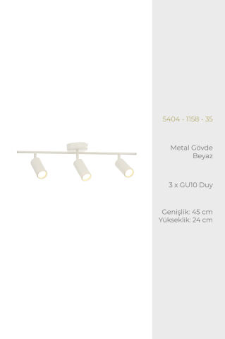 Ray 3 lü Beyaz Modern Avize