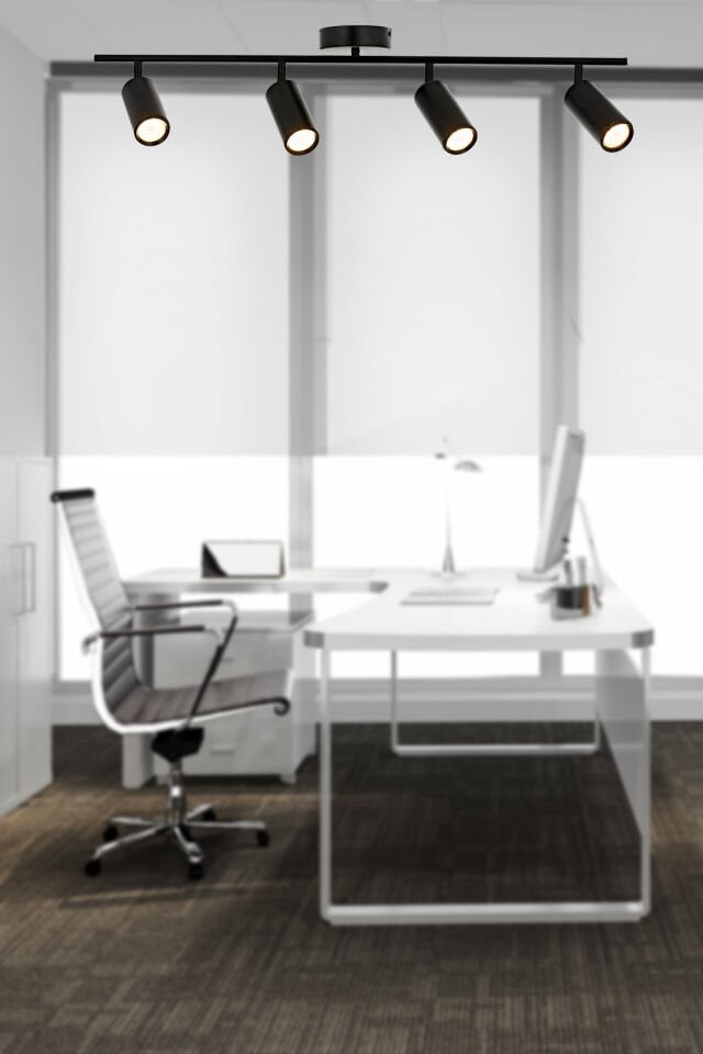 Ray 4 lü Siyah Modern Avize