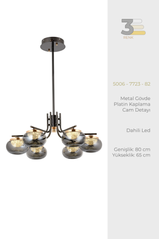 Zenoa 6lı Avize Platin