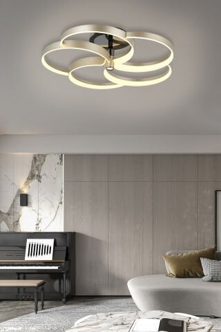 Wisla 5li Plafonyer Avize Siyah-Bej