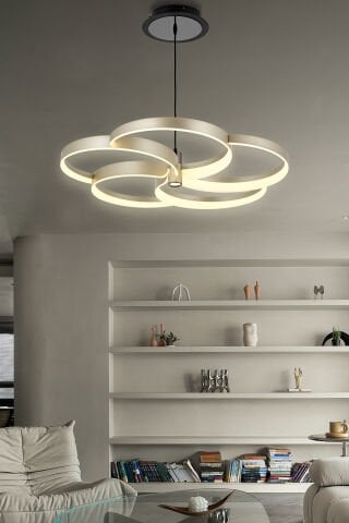 Wisla 5li Sarkıt Avize Siyah-Bej