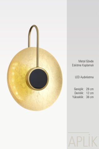 Velin Tekli Aplik Gold