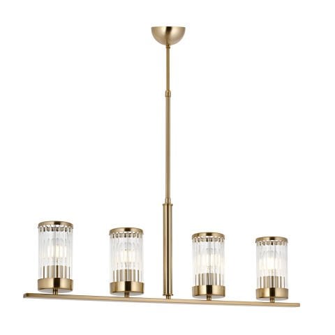 İnterce 4lü Sıralı Avize Brass