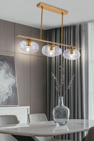 Dante 3lü Sıralı Avize Brass