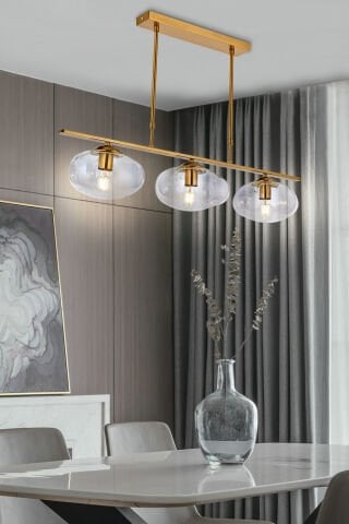 Dante 3lü Sıralı Avize Brass