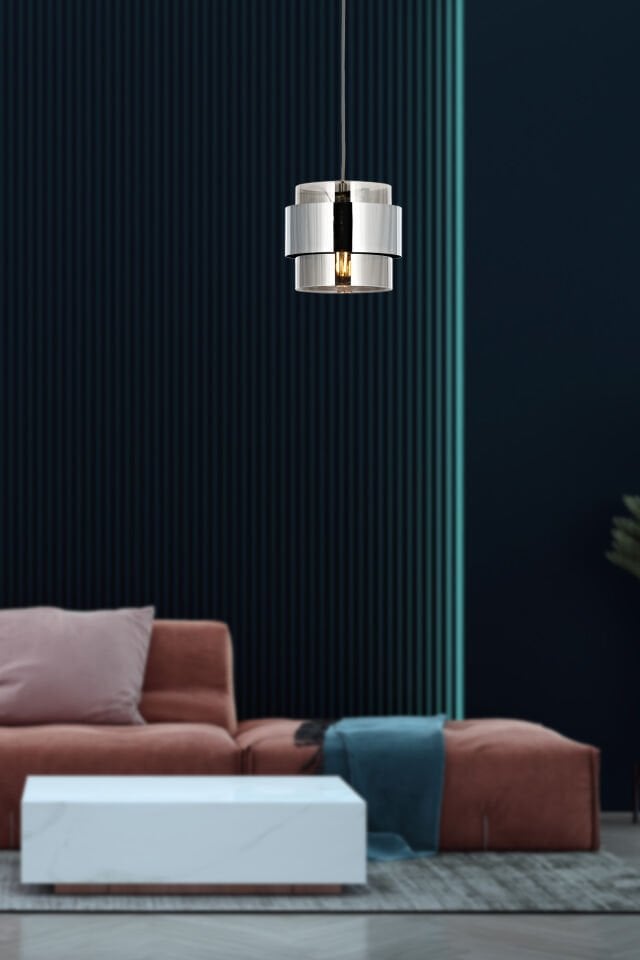 Roza Tekli Sarkıt Avize Krom