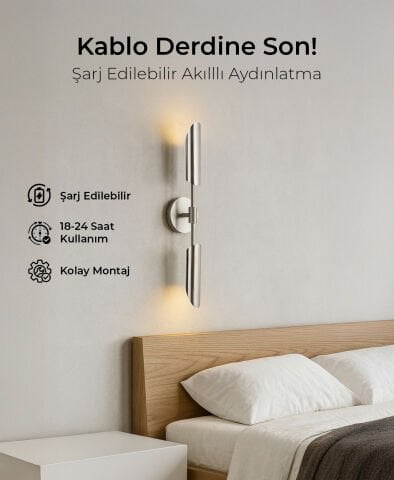 Olimpiyat 2li Şarjlı Aplik Nikel