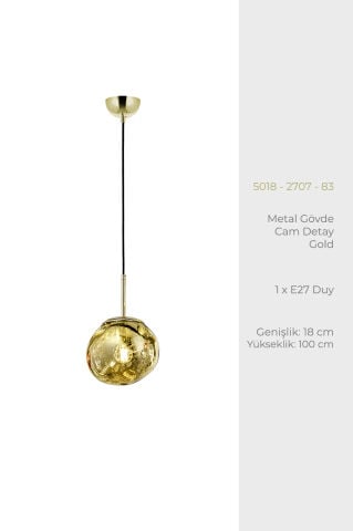 Tom Dixon 18lik Tekli Avize Gold