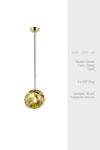 Tom Dixon 18lik Tekli Avize Gold