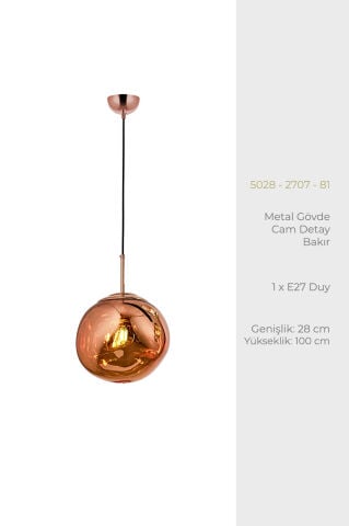 Tom Dixon 28lik Tekli Avize Bakır