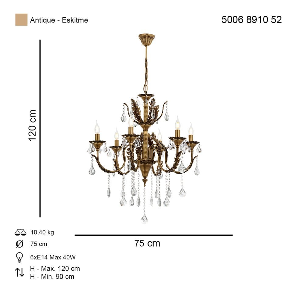 Ernesto 6 lı Avize Eskitme