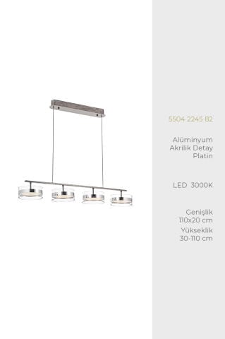 Rönesans 4lü Yemek Masası Platin