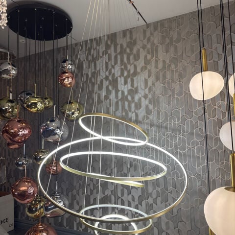 Lund 120cm 6Katlı Galeri Boşluğu Avizesi Gold Boya