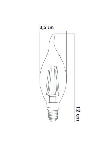 Rustik Led Ampul  E14  Kıvrık Uç 6W 3000K Gün Işığı(Kopya)