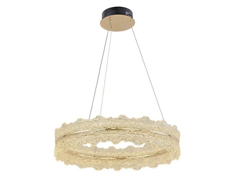 Barselona 60'lık Buz Cam LED Avize Gold – Salon ve Yatak Odası