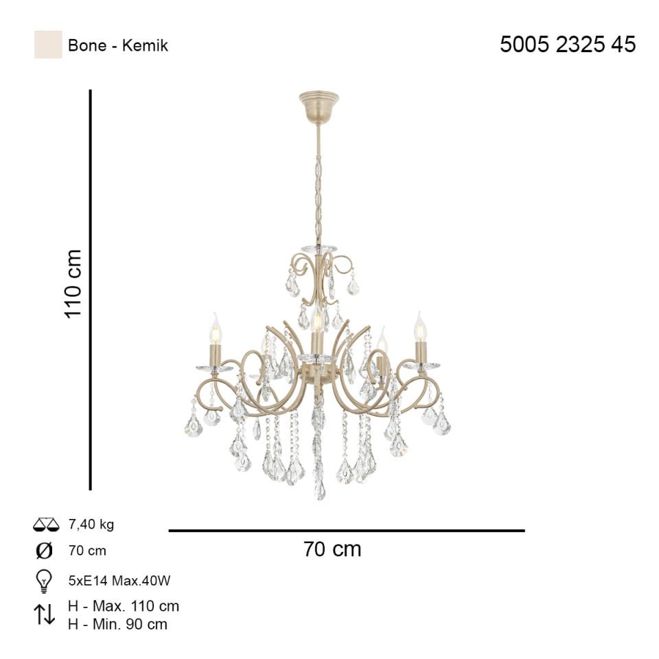 Lilya 5 li Avize Kemik