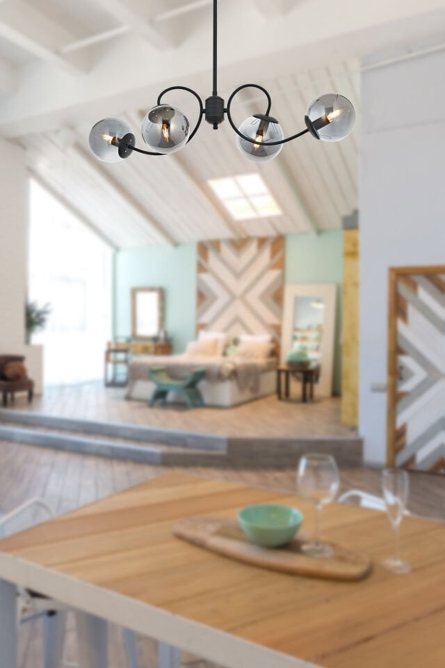 Maral 4 lü Modern Avize Antrasit