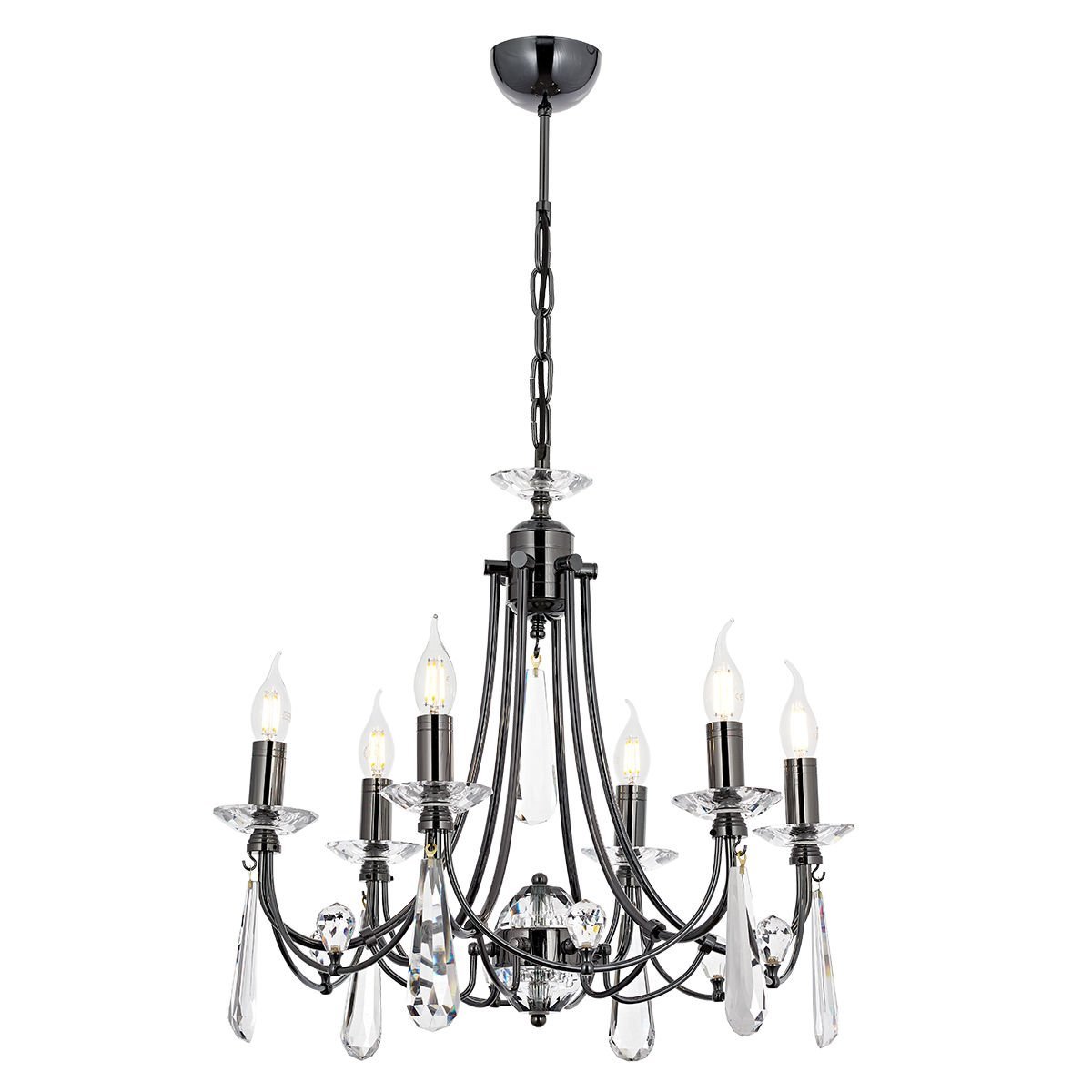 Prenses 6 lı Avize Platin