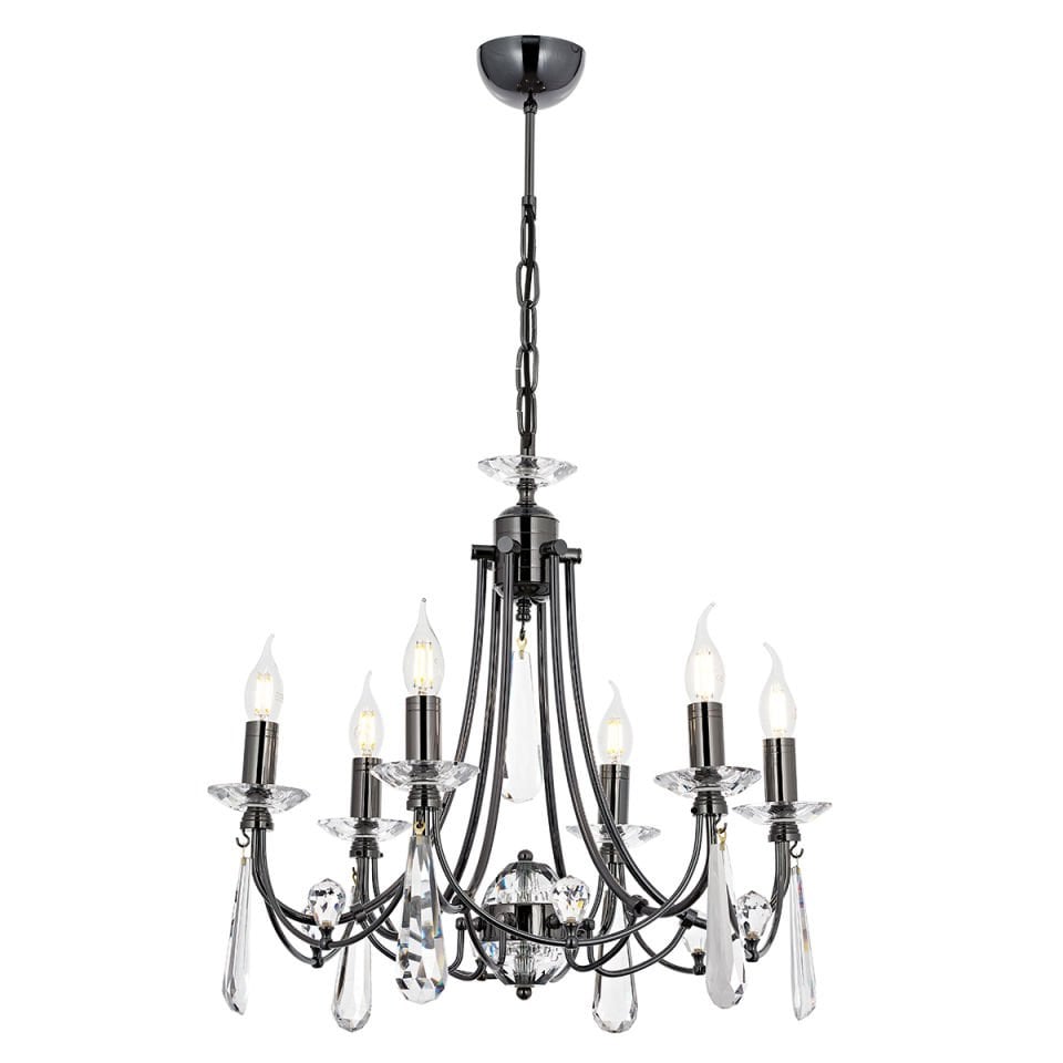 Prenses 6 lı Avize Platin