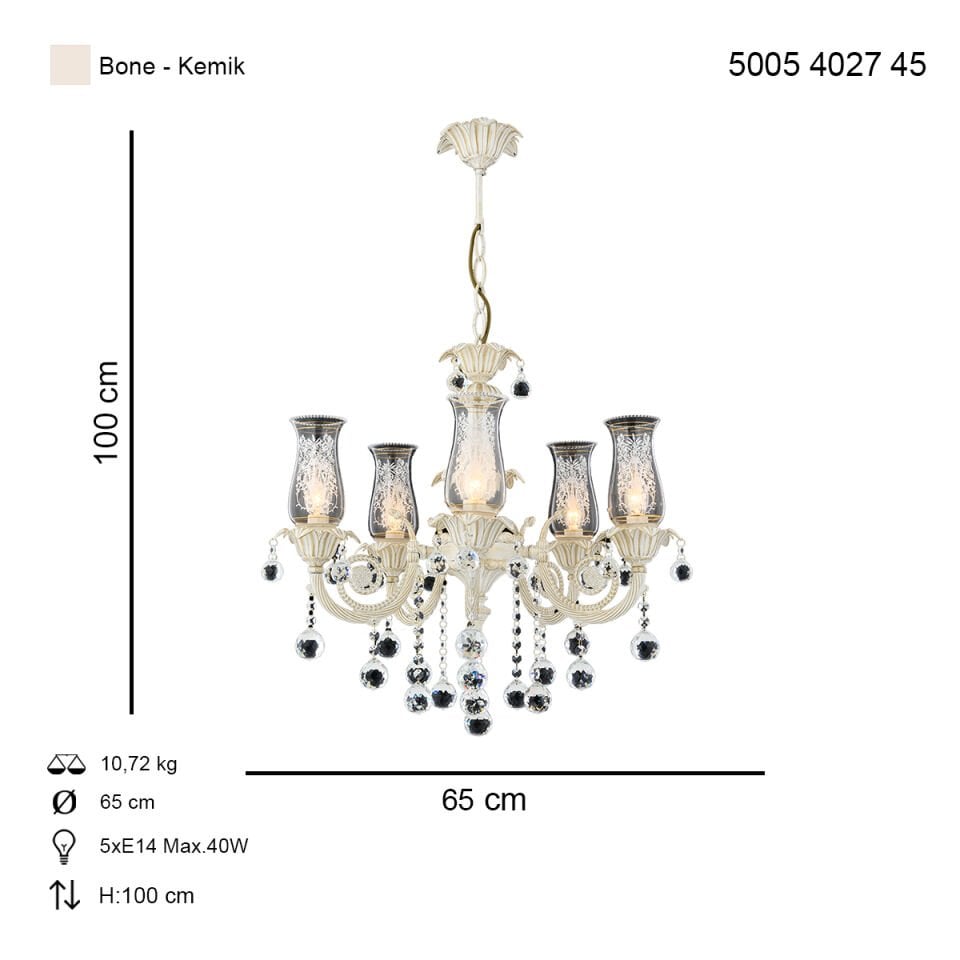 Yasmin 5 li Avize Kemik