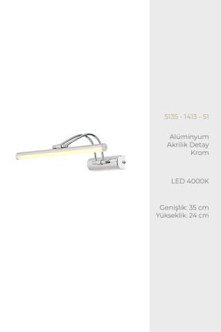 Flüt Tablo Aplik 35cm Krom