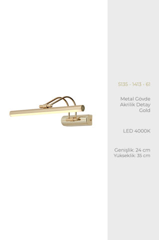 Flüt Tablo Aplik 35cm Gold