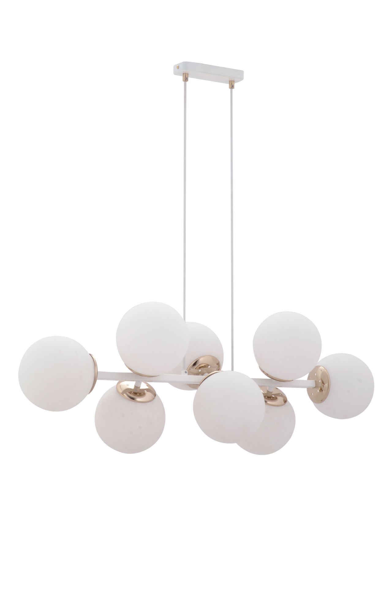 Cross 8'li Opal Camlı Modern Sarkıt Avize Beyaz